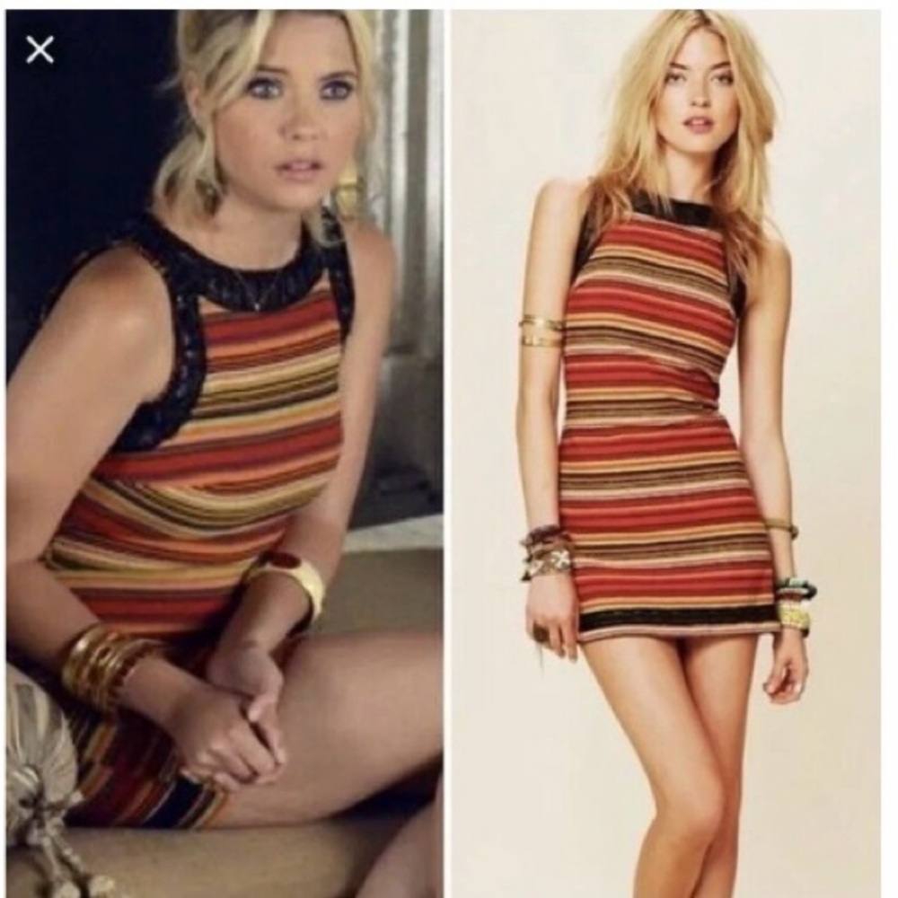 NEW Free People New Romantics Woven Stripe Sheath Dress, Celeb Fave